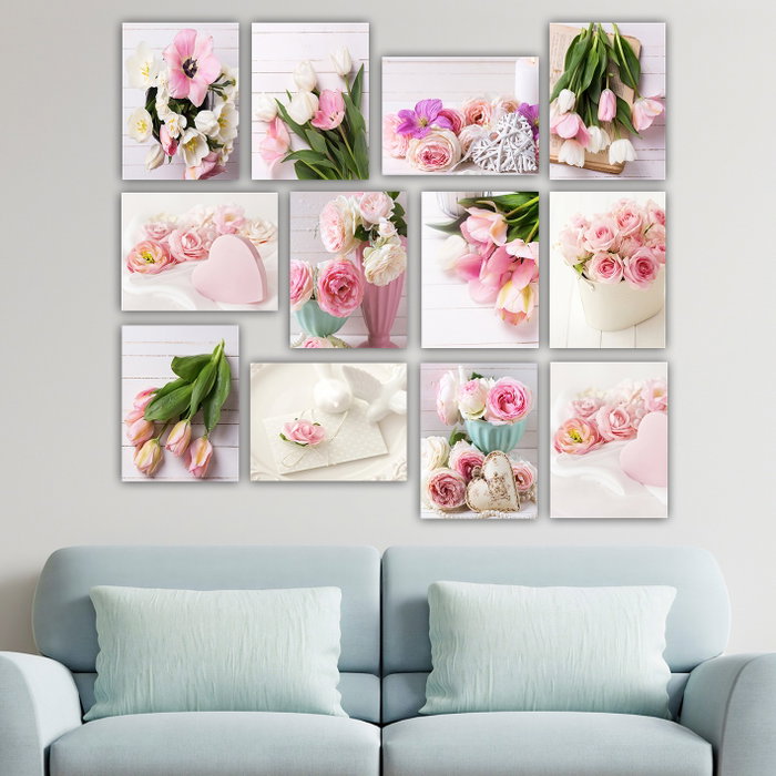 Wallity Set de 12 Cuadros Decorativos MDF Multicolor de 20 x 15 cm Wallity Set de 12 Cuadros Decorativos MDF Multicolor de 20 x 15 cm